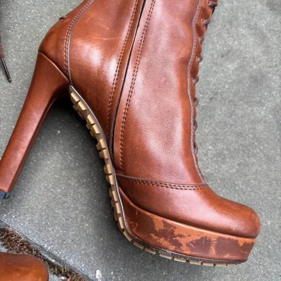 Gucci leather lace up boots size 37 - Picture 5 of 11